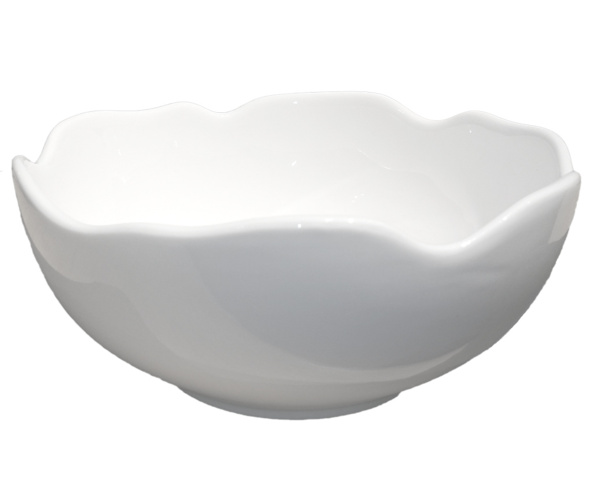 Skål vågiga kanter, 24 st - stl 21 x 7 x 13 cm, krämvit på auktion i Skåne, Helsingborg hos PS Auction