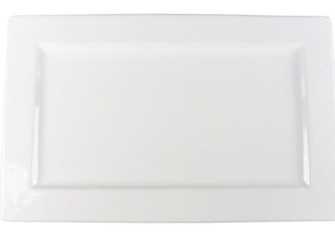 Rectangular plate raised flat edge, 18 pcs - size 35.5 x 22 x 1 cm
