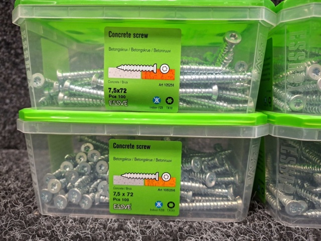 1575980-2 400 st Betongskruv 7.5x72 & 7.5x92mm, Essve