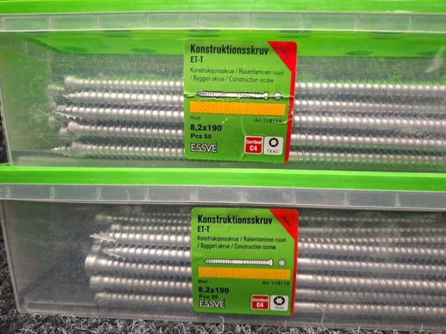 1575988-3 200 st Konstruktionsskruv ET-T 8.2x190 & 6.5x190mm, Essve