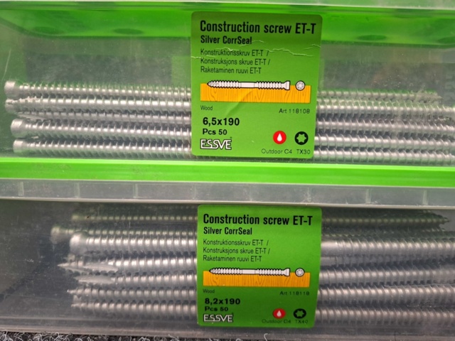 1575988-4 200 st Konstruktionsskruv ET-T 8.2x190 & 6.5x190mm, Essve