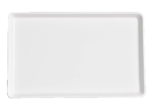Rektangulär tallrik upphöjda kanter, 12 st - stl 29,5 x 19 x 2 cm, krämvit