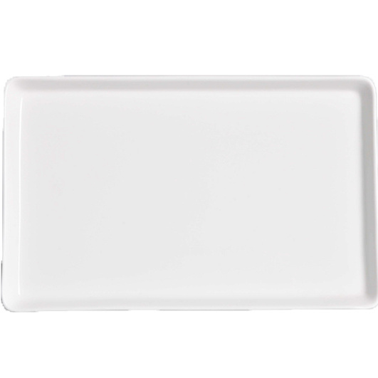 1578250-1 Rektangulär tallrik upphöjda kanter, 12 st - stl 29,5 x 19 x 2 cm, krämvit