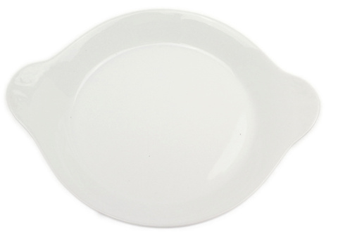 Round dish, 48 pcs - size 21.5 x 17.5 x 2.5 cm, white