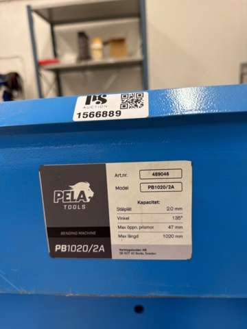 1566889-5 Sheet metal bending machine - PELA Tools PB1020/2A
