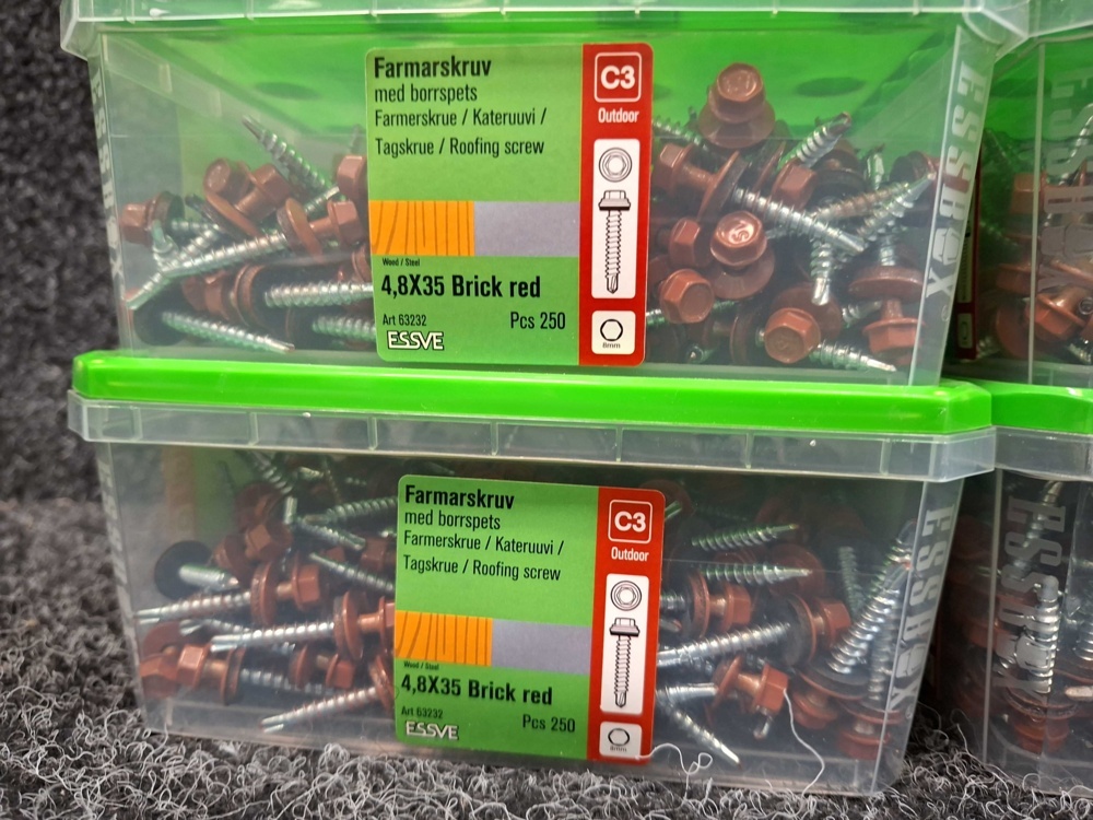 1576005-2 1000 st Farmarskruv 4.8x35mm Tegelröd, Essve