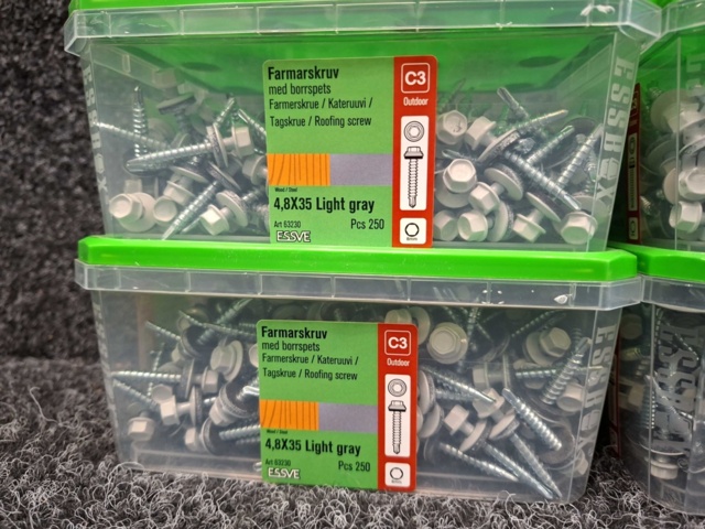 1576007-2 1000 st Farmarskruv 4.8x35mm Ljusgrå, Essve