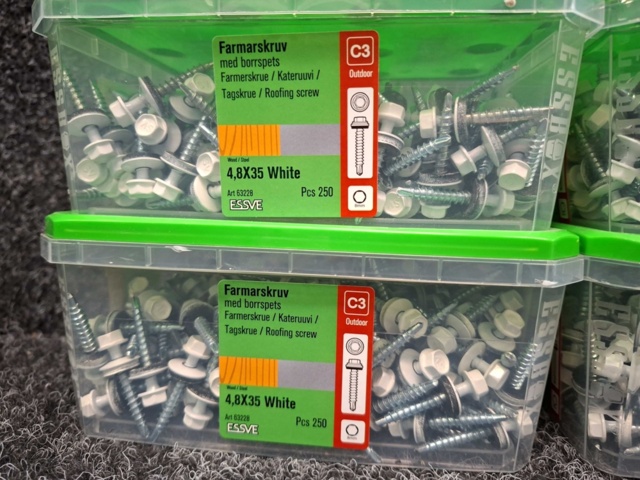 1576009-2 1000 st Farmarskruv 4.8x35mm Vit, Essve