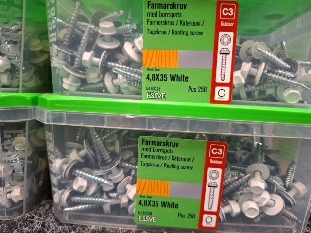 1576009-3 1000 st Farmarskruv 4.8x35mm Vit, Essve