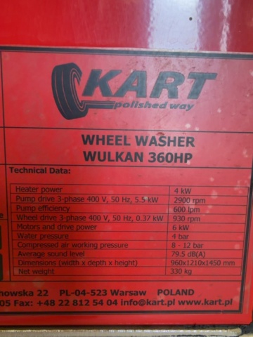 1422058-6 Tire washing - Kart - Volcano 360HP