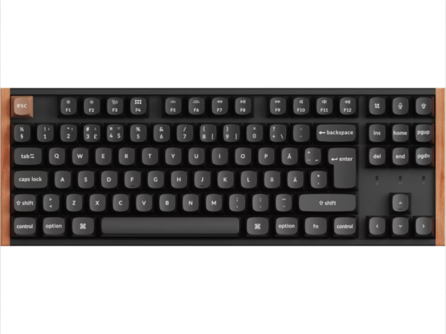 1555089-1 Trådlöst gamingtangentbord Keychron K8 HE SE (trä/svart)
