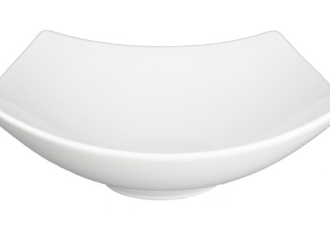 Medium square bowl, 18 pcs - size 20.5 x 20.5 x 5.5 cm, cream white
