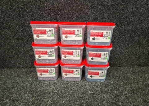2250 pc Farmar screw 4.8x19 Black & Brick red, Ejot