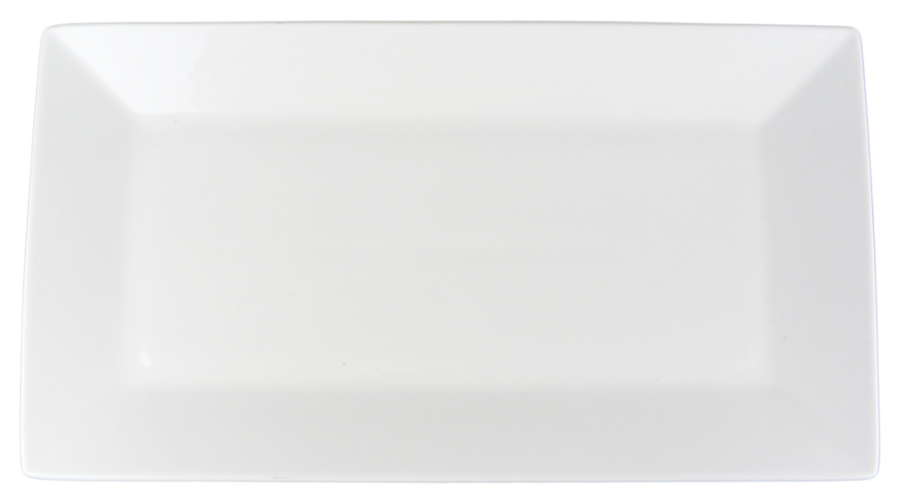 1578285-1 Rektangulär tallrik böjd kant, 24 st - stl 25 x 13,5 x 2 cm, krämvit