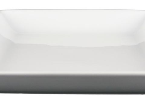 Square plate deep, 12 pcs - size 25 x 25 x 4 cm, cream white