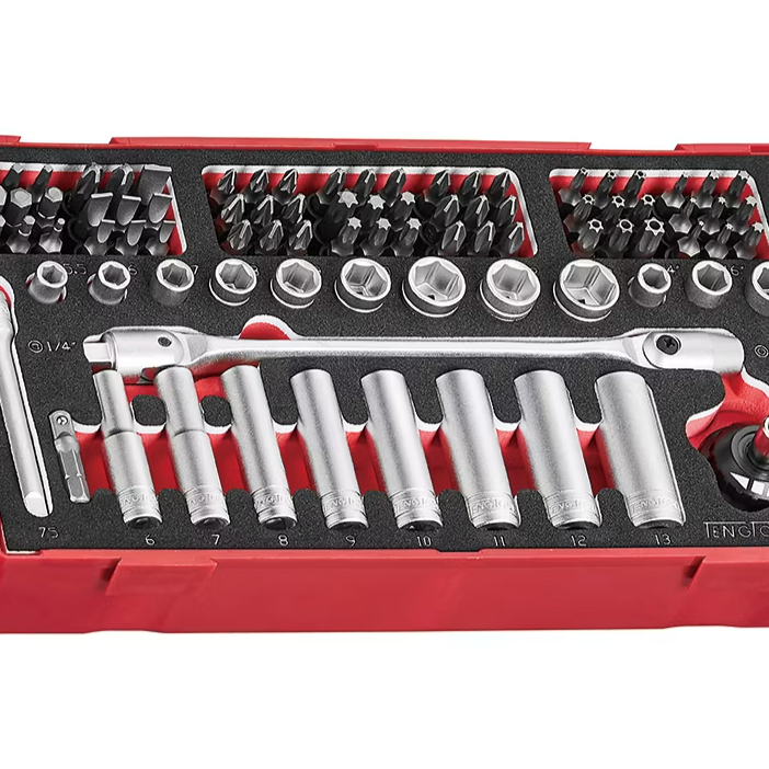 1578297-1 Socket Wrench Set - Teng Tools, TEA487, 1/4 inch