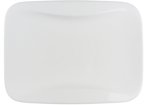 Rectangular plate rounded edge, 24 pcs - size 25.5 x 18 x 2.5 cm, white