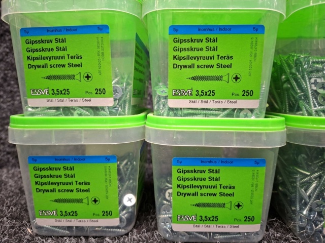 1576028-2 2500 st Gipsskruv Stål 3.5x25 & 3.5x41mm, Essve