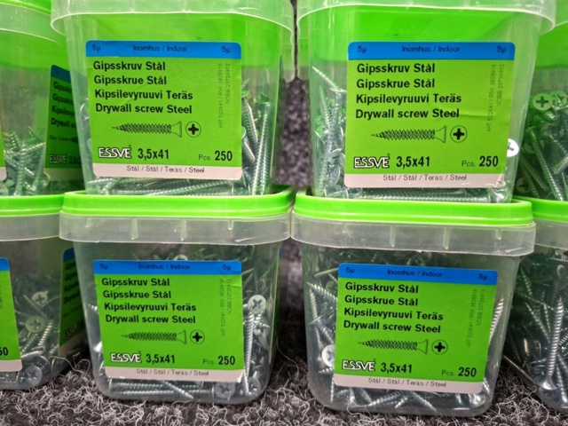 1576028-3 2500 st Gipsskruv Stål 3.5x25 & 3.5x41mm, Essve