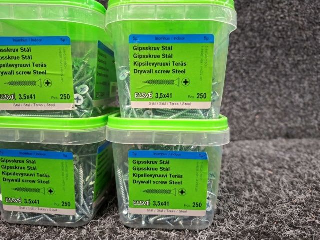 1576028-4 2500 st Gipsskruv Stål 3.5x25 & 3.5x41mm, Essve