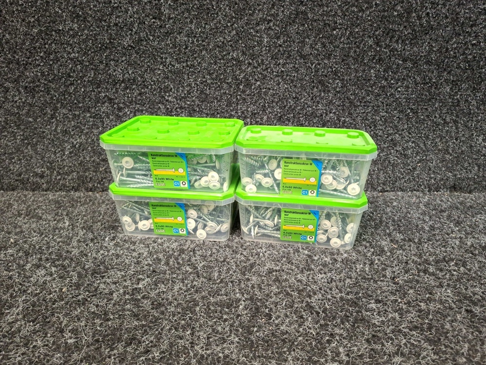 1576030-1 400 pcs Construction screw-W 6.0x80 & 6.0x60mm White, Essve