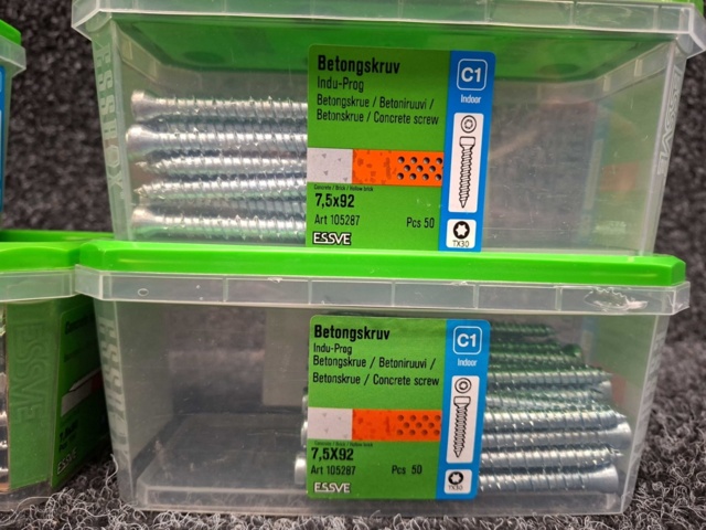 1576032-3 250 st Betongskruv 7.5x92 & 7.5x80mm, Essve