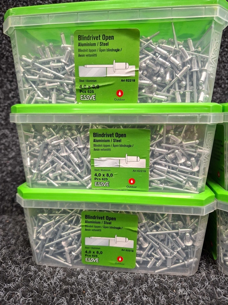 1576037-2 3125 pcs Blind rivet open 4.0x8.0mm, Essve