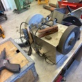 1566890-9 Collection of tools and workshop machines on workbench