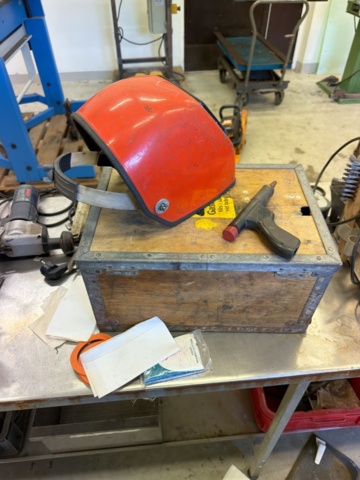 1566890-10 Collection of tools and workshop machines on workbench