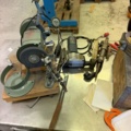 1566890-11 Collection of tools and workshop machines on workbench