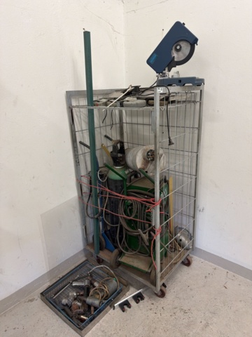 1566892-1 Trolley with welding equipment, cutting machine and air-powered tools - Migatronic LTE 140