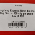 1576167-4 Märkpistoler och etikettfästen - Tagalong Express, 25 mm, gröna fästen