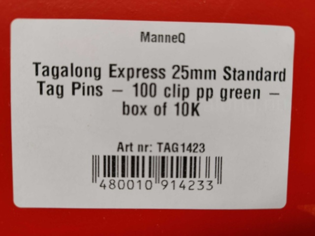 1576167-4 Märkpistoler och etikettfästen - Tagalong Express, 25 mm, gröna fästen