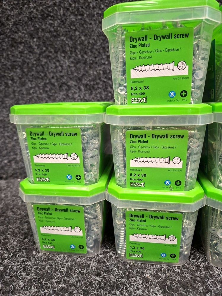 1576049-2 3200 pcs Drywall screws 5.2x38 & 3.5x50mm, Essve