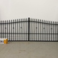 1578371-1 Double gate 400 cm with motor control and posts – Vaxholm, wrought iron gate for driveway