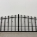 1578371-2 Double gate 400 cm with motor control and posts – Vaxholm, wrought iron gate for driveway