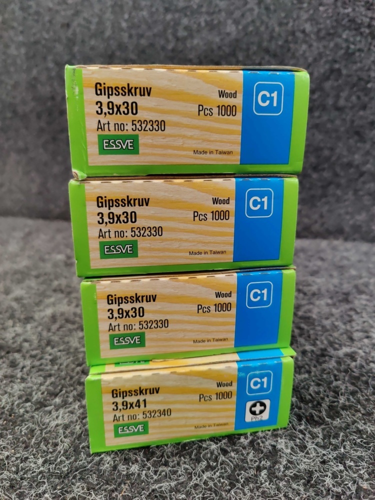 1578360-2 4000 st Bandad Gipsskruv 3.9x30 & 3.9x41mm, Essve