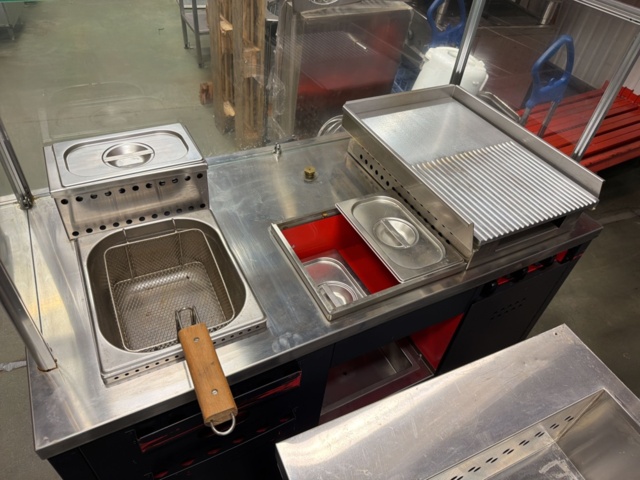 1566032-2 Gas grill cart - frying table, deep fryer