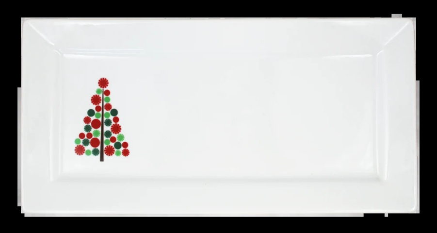 Rektangulär tallrik/fat, 17 st - julgran, vit, stl 36,5 x 18 x 2,5 cm på auktion i Skåne, Helsingborg hos PS Auction