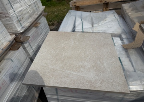 Uteklinker beige, granitkeramik, sandfärgad, 60x60 cm, 200kvm