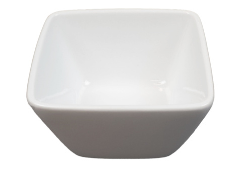 Mini square bowl sloping small, 72 pcs - size 8 x 8 x 5 cm, cream white