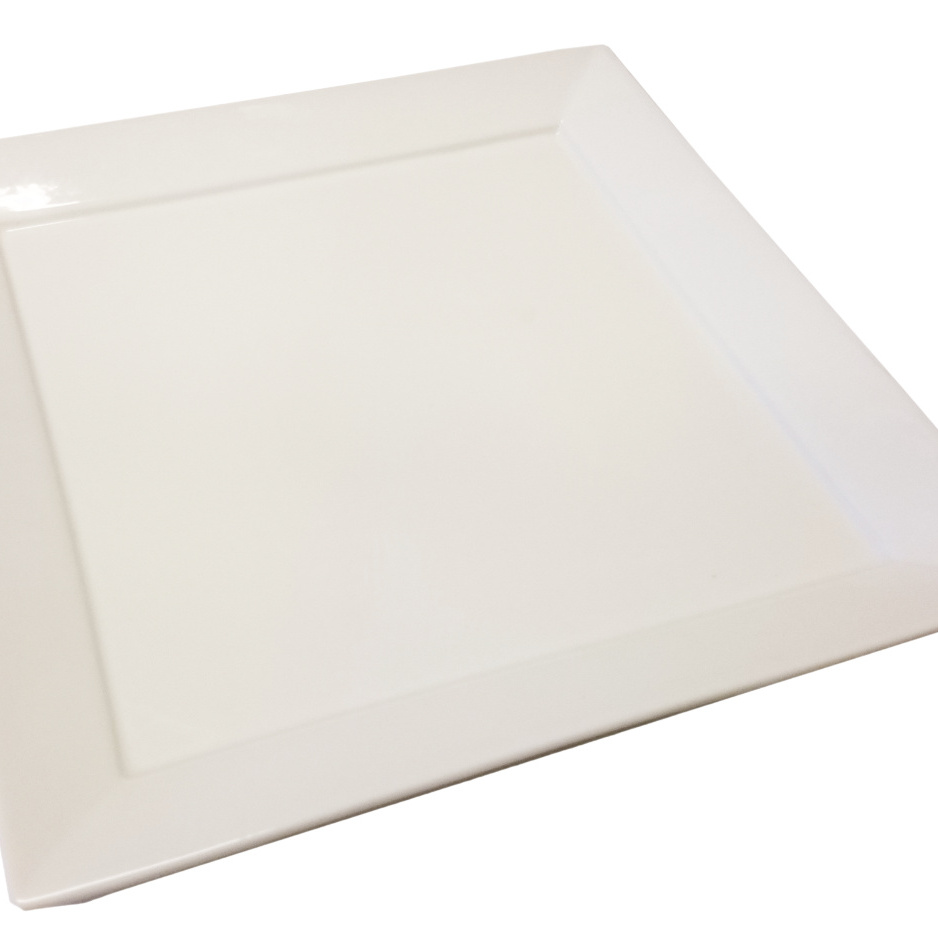 1578654-1 Mellan stor assiett fyrkantig, 24 st - stl 21,3 x 21,3 x 1,8 cm, krämvit