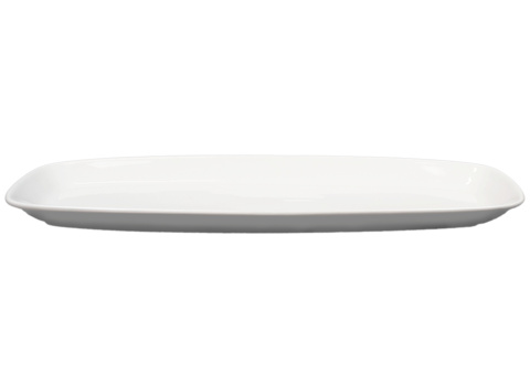 Long rectangular dish, rounded edges, 12 pcs - size 56 x 18.5 x 4 cm, cream white
