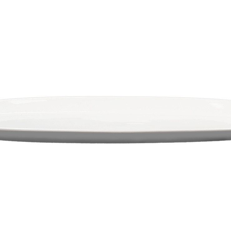 1578668-1 Långt rektangulärt fat rundade kanter, 12 st - stl 56 x 18,5 x 4 cm, krämvit