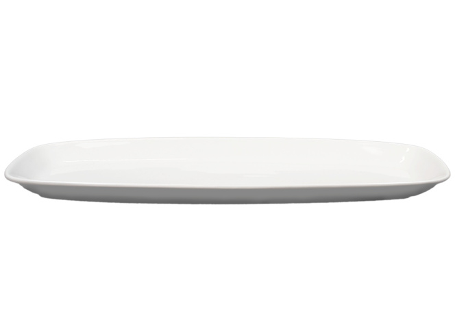 Långt rektangulärt fat rundade kanter, 12 st - stl 56 x 18,5 x 4 cm, krämvit på auktion i Skåne, Helsingborg hos PS Auction