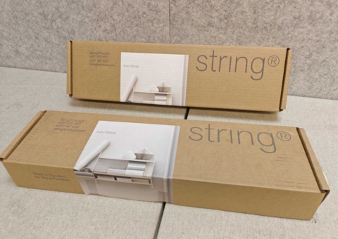 Vägghyllor 2 st - String Pocket Ash/White (Nya i förpackning)