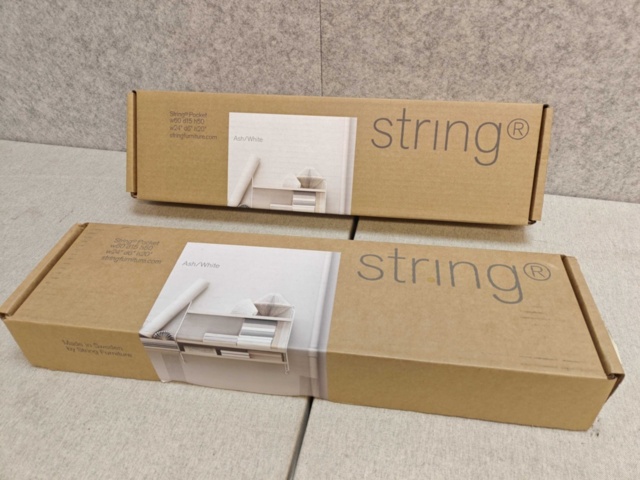 1564836-1 Vägghyllor 2 st - String Pocket Ash/White (Nya i förpackning)