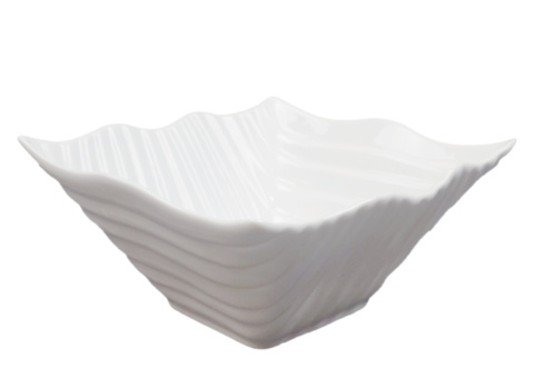 Bowl waves, 48 pcs - size 16 x 15.5 x 7.5 cm, white