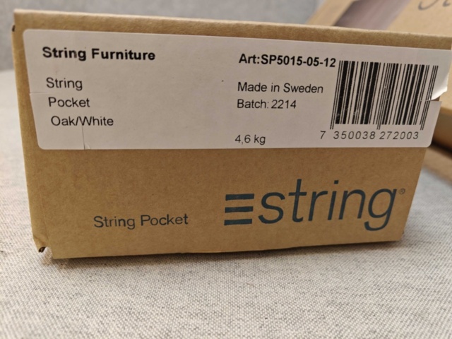1564838-5 Vägghyllor 2 st - String Pocket Oak/White (Nya i förpackning)