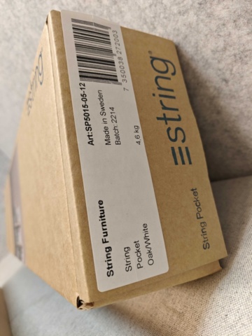 1564839-5 Vägghyllor 2 st - String Pocket Oak/White (Nya i förpackning)